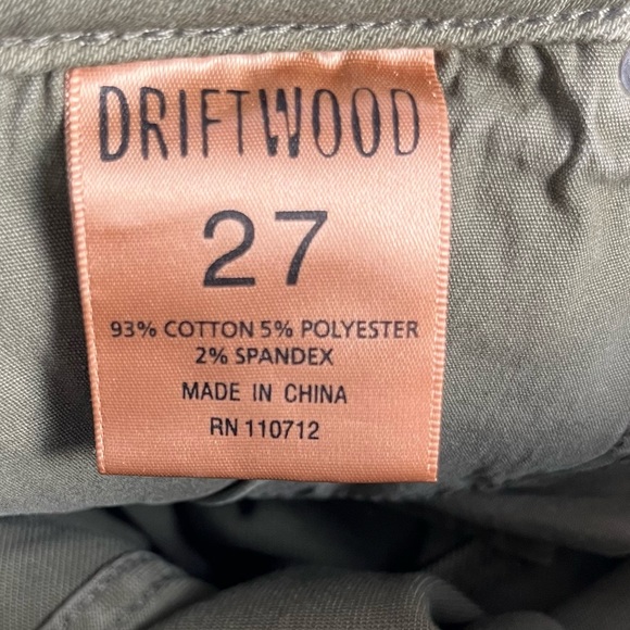 Driftwood Collette green cropped denim pants women’s 27 flannel trimmed jeans - Picture 8 of 16